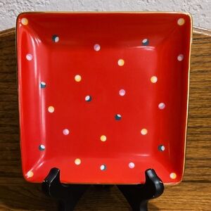 kate spade New York Lenox Red Polka Dot Square Trinket Dish